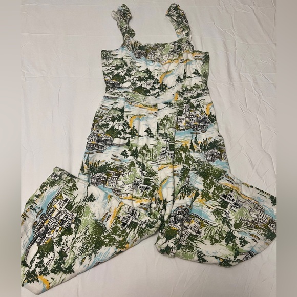 Francine Toile Print Cropped Jumpsuit by Sugarlips - Picture 2 of 5